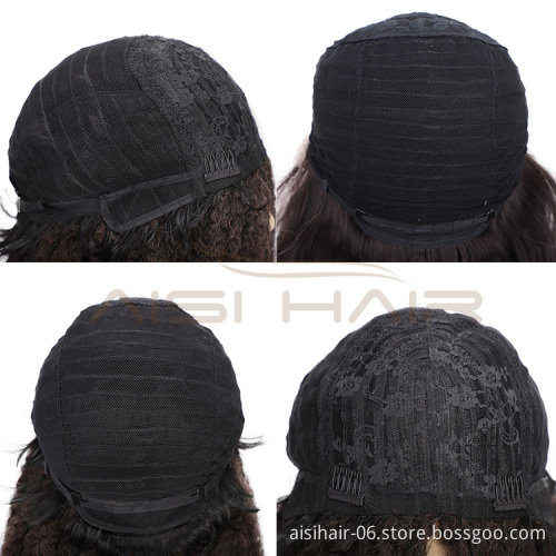 Aisi Hair Synthetic Afro Kinky Curly Hair Braids Dreadlock Marley Braiding Hair Wig Black Ombre Brown for Women